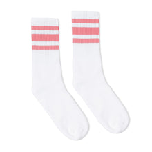 Load image into Gallery viewer, Pink Striped Socks | White