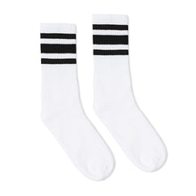 Load image into Gallery viewer, Black Striped Socks | White