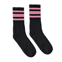 Load image into Gallery viewer, Pink Striped Socks | Black