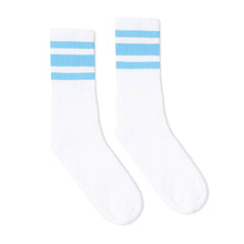 Load image into Gallery viewer, Carolina Blue Striped Socks | White