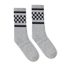 Load image into Gallery viewer, Black Checkered Socks | Heather Grey