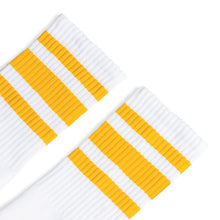 Load image into Gallery viewer, Gold Striped Socks | White