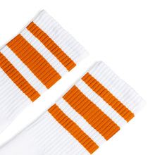 Load image into Gallery viewer, Orange Striped Socks | White