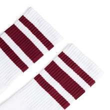 Load image into Gallery viewer, Maroon Striped Socks | White