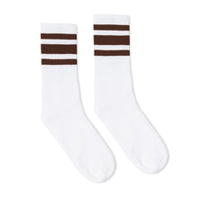 Load image into Gallery viewer, Brown Striped Socks | White
