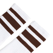 Load image into Gallery viewer, Brown Striped Socks | White