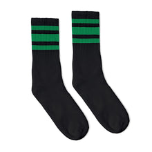 Load image into Gallery viewer, Green Striped Socks | Black