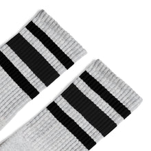 Load image into Gallery viewer, Black Striped Socks | Heather Grey