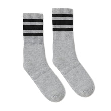 Load image into Gallery viewer, Black Striped Socks | Heather Grey
