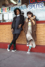 Load image into Gallery viewer, Green Striped Socks | White