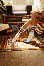 Load image into Gallery viewer, Brown Striped Socks | White