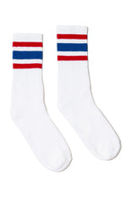 Load image into Gallery viewer, All American Striped Socks | White