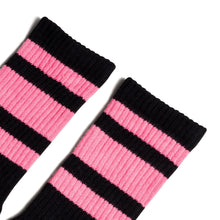 Load image into Gallery viewer, Pink Striped Socks | Black