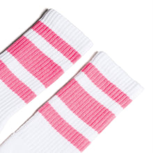 Load image into Gallery viewer, Pink Striped Socks | White