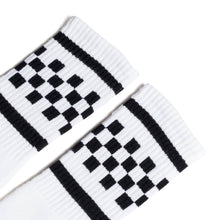 Load image into Gallery viewer, Black Checkered Socks | White