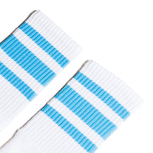Load image into Gallery viewer, Carolina Blue Striped Socks | White