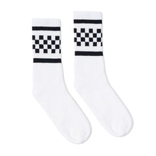 Load image into Gallery viewer, Black Checkered Socks | White
