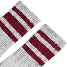 Load image into Gallery viewer, Maroon Stripes | Heather Grey
