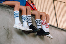 Load image into Gallery viewer, Black Checkered Socks | White
