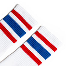 Load image into Gallery viewer, All American Striped Socks | White
