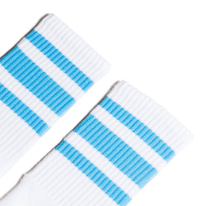 Carolina Blue Striped Socks | White
