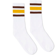 Load image into Gallery viewer, Brown and Gold Stripes | White
