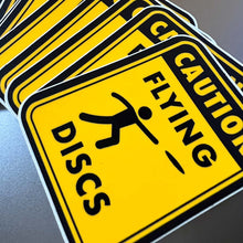 Load image into Gallery viewer, Caution Disc Golf Sticker
