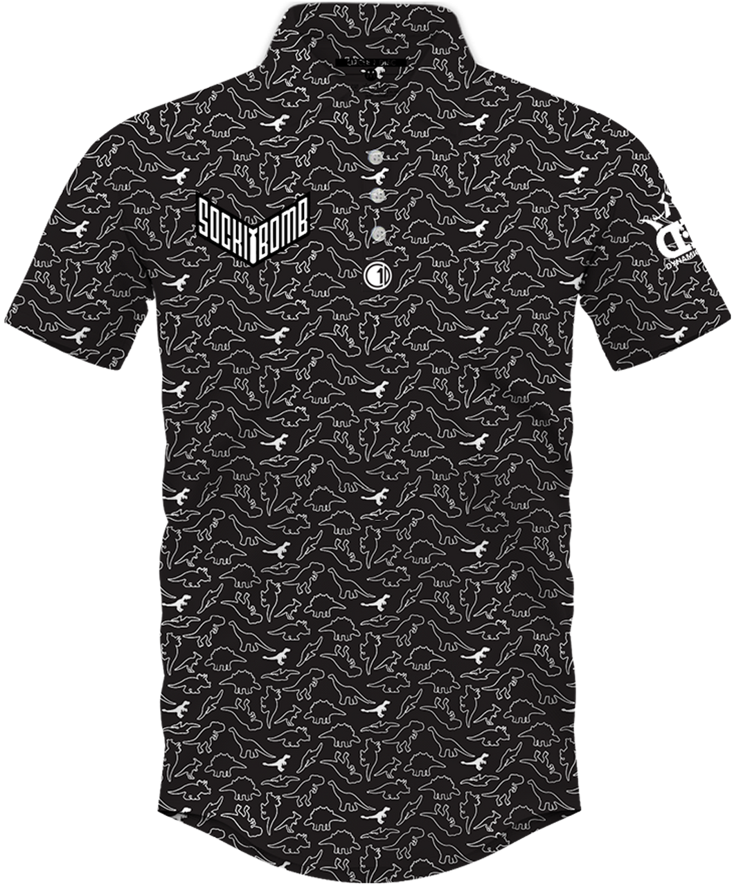 C1D x Sockibomb x DD Polo V2 - Black Dino